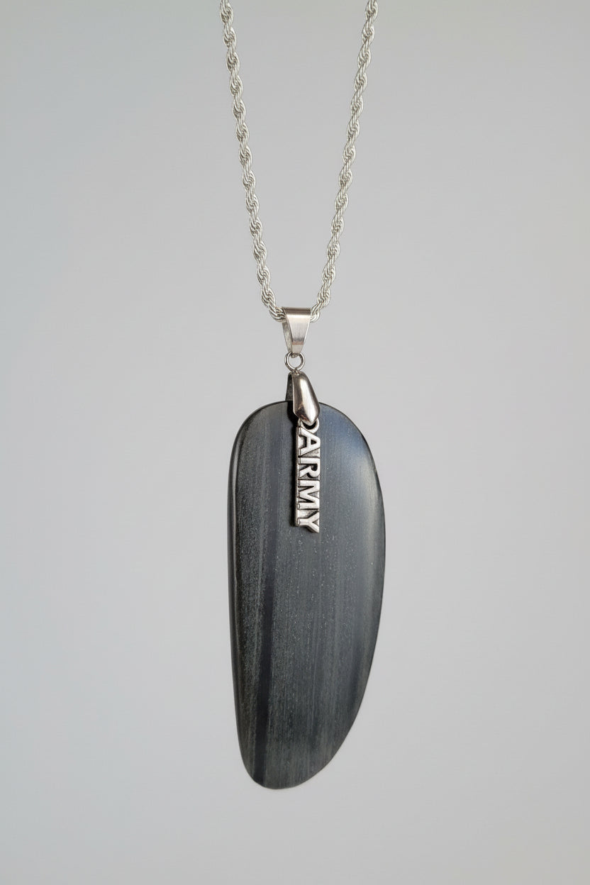 Banded Slate Army Necklace